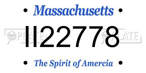 II22778 Massachusetts License Plate