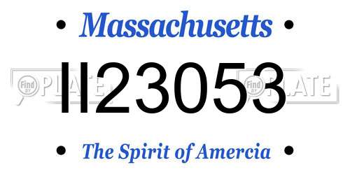 II23053 Massachusetts License Plate