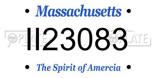 II23083 Massachusetts License Plate