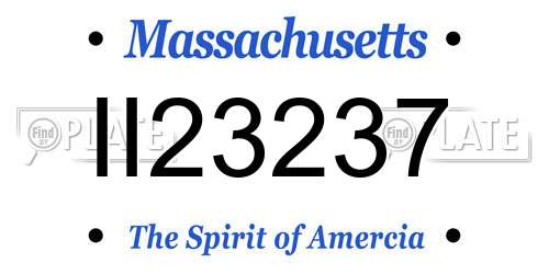 II23237 Massachusetts License Plate
