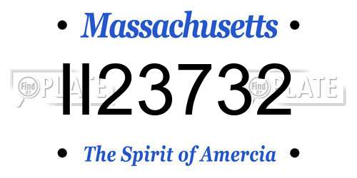 II23732 Massachusetts License Plate
