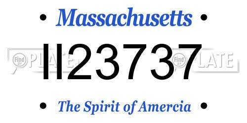 II23737 Massachusetts License Plate