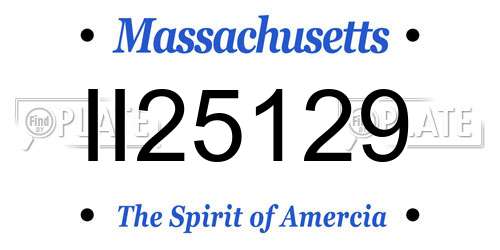 II25129 Massachusetts License Plate