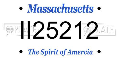 II25212 Massachusetts License Plate