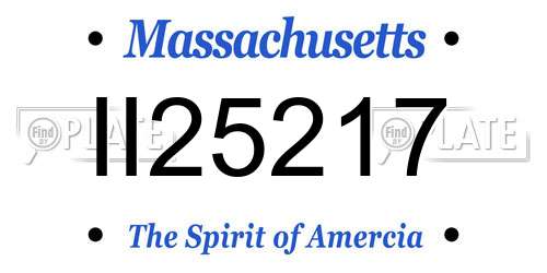 II25217 Massachusetts License Plate