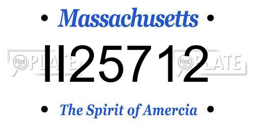 II25712 Massachusetts License Plate