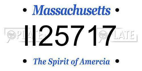 II25717 Massachusetts License Plate