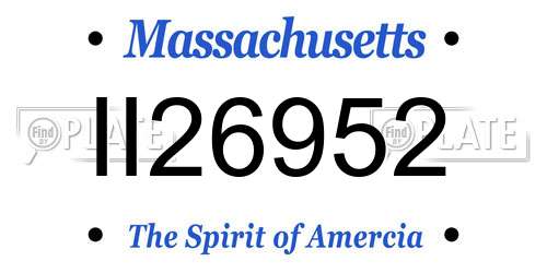 II26952 Massachusetts License Plate