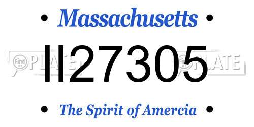 II27305 Massachusetts License Plate