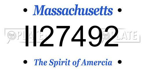 II27492 Massachusetts License Plate