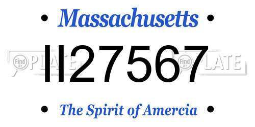 II27567 Massachusetts License Plate