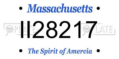 II28217 Massachusetts License Plate