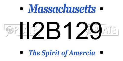 II2B129 Massachusetts License Plate