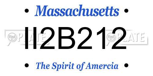 II2B212 Massachusetts License Plate