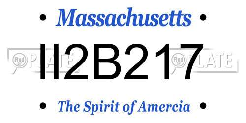 II2B217 Massachusetts License Plate