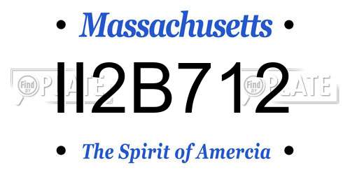 II2B712 Massachusetts License Plate