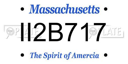 II2B717 Massachusetts License Plate