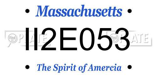 II2E053 Massachusetts License Plate