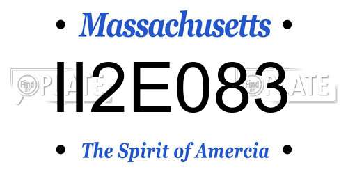 II2E083 Massachusetts License Plate