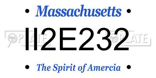 II2E232 Massachusetts License Plate
