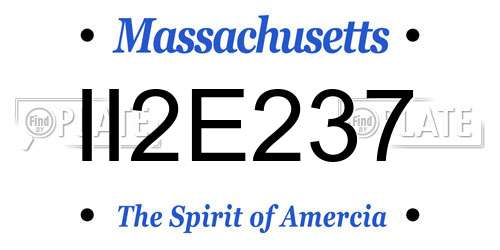 II2E237 Massachusetts License Plate