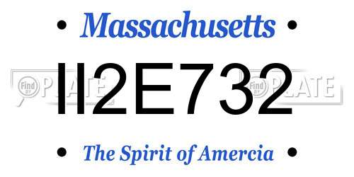 II2E732 Massachusetts License Plate