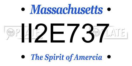 II2E737 Massachusetts License Plate