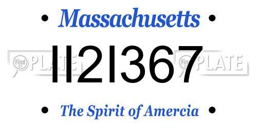 II2I367 Massachusetts License Plate