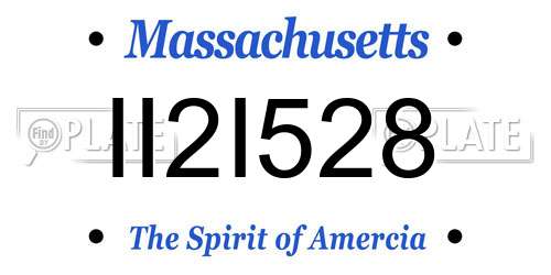 II2I528 Massachusetts License Plate