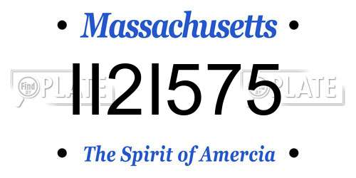 II2I575 Massachusetts License Plate