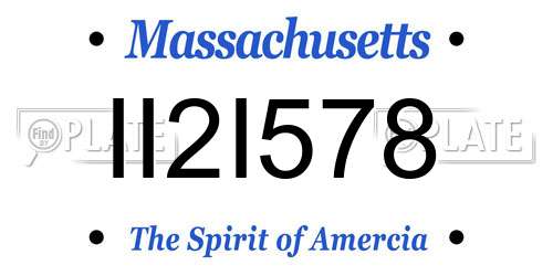 II2I578 Massachusetts License Plate