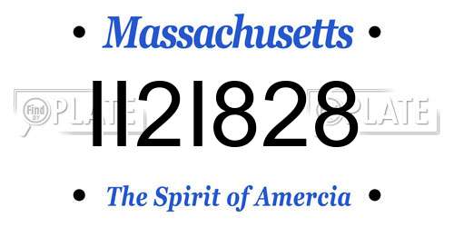 II2I828 Massachusetts License Plate
