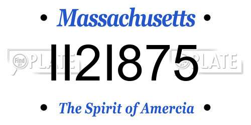 II2I875 Massachusetts License Plate