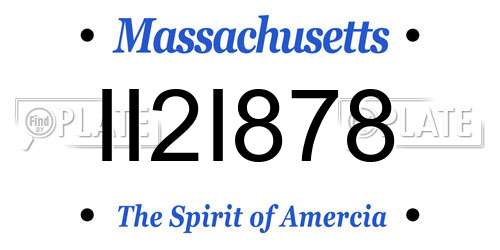 II2I878 Massachusetts License Plate