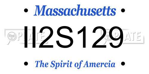 II2S129 Massachusetts License Plate