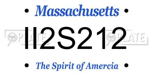 II2S212 Massachusetts License Plate