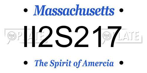 II2S217 Massachusetts License Plate