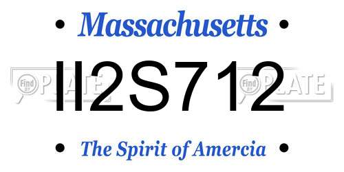 II2S712 Massachusetts License Plate