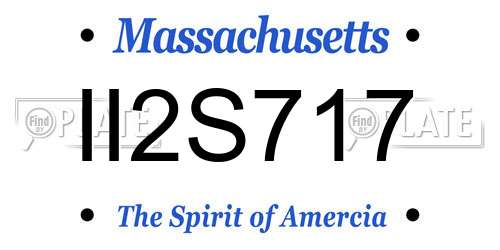 II2S717 Massachusetts License Plate
