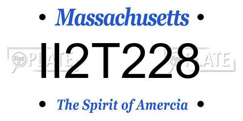 II2T228 Massachusetts License Plate