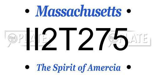 II2T275 Massachusetts License Plate