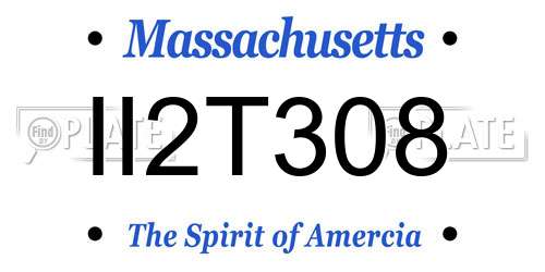II2T308 Massachusetts License Plate
