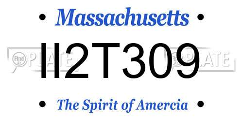 II2T309 Massachusetts License Plate