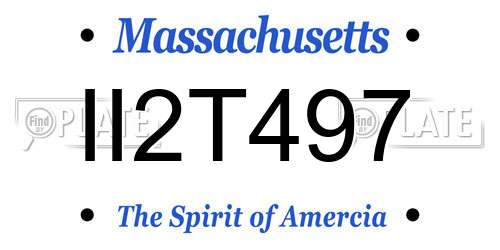 II2T497 Massachusetts License Plate