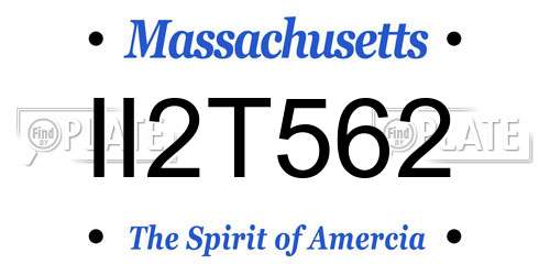 II2T562 Massachusetts License Plate
