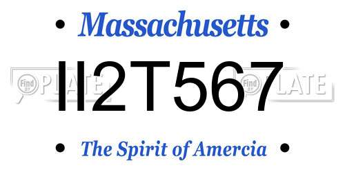 II2T567 Massachusetts License Plate