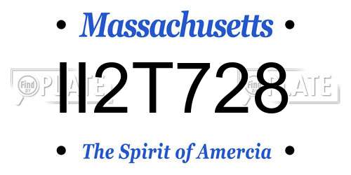 II2T728 Massachusetts License Plate