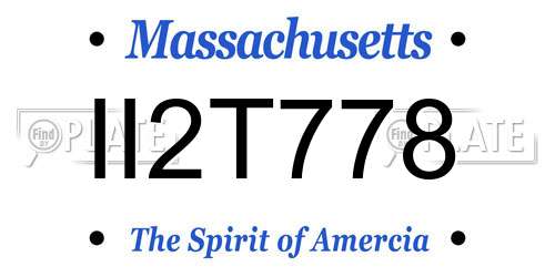 II2T778 Massachusetts License Plate