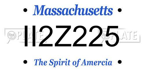 II2Z225 Massachusetts License Plate