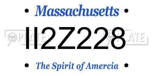 II2Z228 Massachusetts License Plate